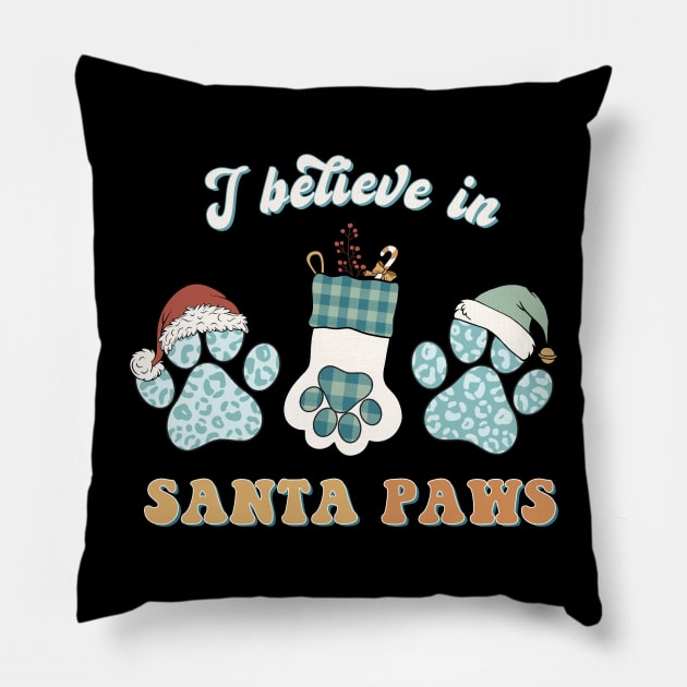 I Believe in Santa Paws Pillow by ThriceCursedPod