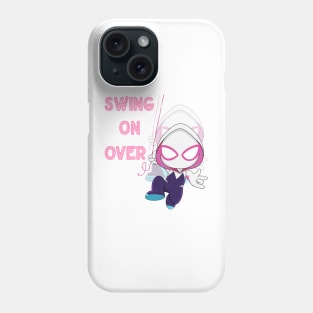 Swing on over, ghost spider girl, party Spidey birthday, cute Gwen spider Phone Case