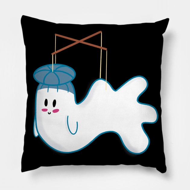 Little Ghost Puppet Pillow by nathalieaynie