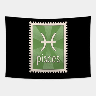 Pisces Zodiac Sign Stamp Tapestry