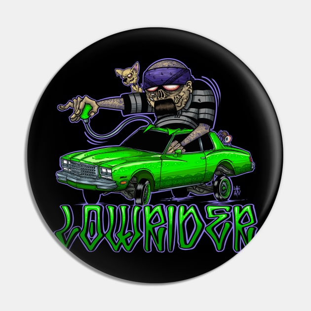 Lowrider vatos monster Pin by Il villano lowbrow art