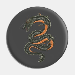 Aggressive japanese fantasy dragon vector illustration Pin