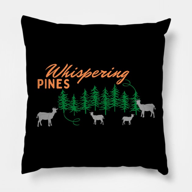 Whispering Pines Working Ranch with Goats Orange gray Pillow by TouchofAlaska