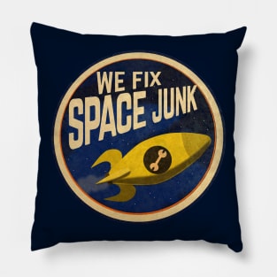 We Fix Space Junk Logo (round) Pillow