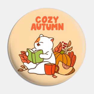 Cat and Cozy Autumn Pin