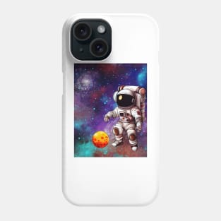 Astronaut Playing Basketball In Space Phone Case