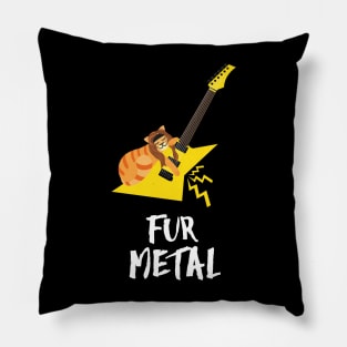 Retro Electric Guitar Cat | Funny Heavy Metal | Gift Ideas Pillow