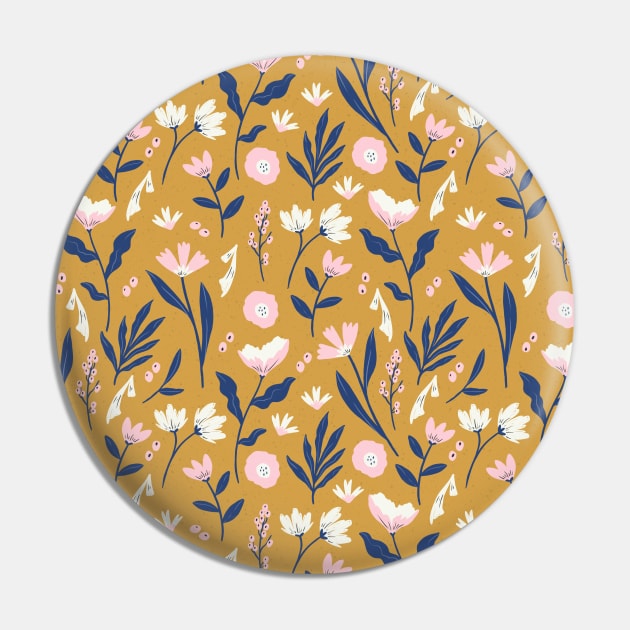 Mustard Floral Pin by Charly Clements