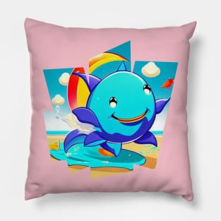 Beautiful baby blue dolphin Pillow