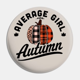 Average Girl Autumn - Fall Season - Leopard Plaid Pumpkin Pin