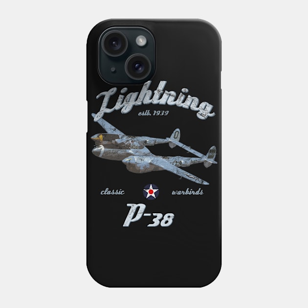 P-38 Lightning WWII Classic Warbird Phone Case by DesignedForFlight