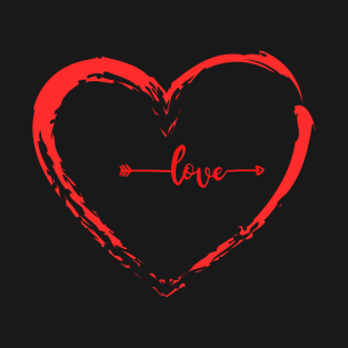 HEART LOVE Valentine's Day graphic for your valentine T-Shirt