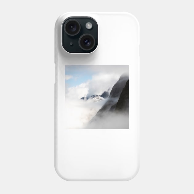 Misty Mountains in Milford Sound New Zealand Phone Case by Danny Wanders