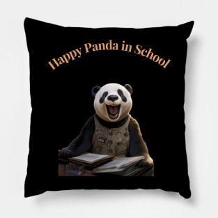 Panda inspired fashion. Happy Panda in School Pillow