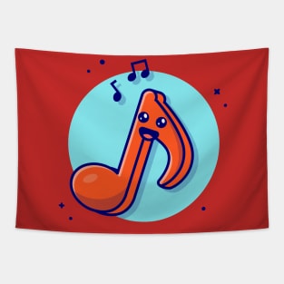 Cute Kawaii Music Note Cartoon Vector Icon Illustration (3) Tapestry