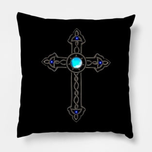 Cross Blue Stone Evil Eyes Pillow