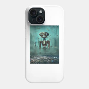 Alien robot at bottom of ocean, AI art Phone Case