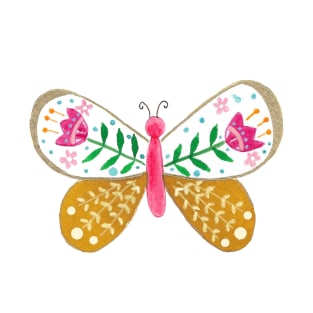 butterfly with floral wings T-Shirt