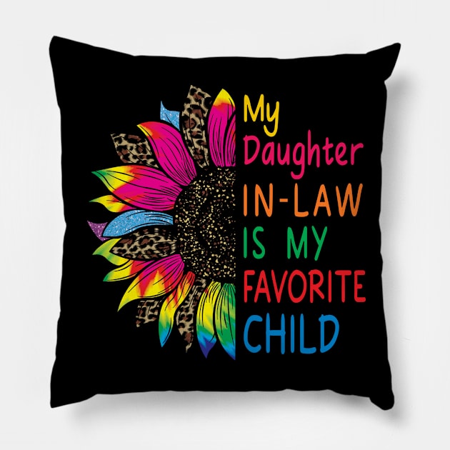 My Daughter In Law Is My Favorite Child Sunflower Pillow by marisamegan8av