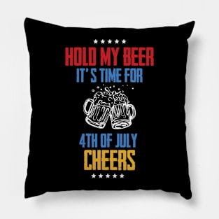 4th of July Cheers T-shirt Pillow