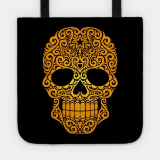 Yellow Swirling Sugar Skull Tote