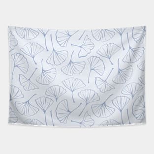 Ginkgo Leaves Boho Botanical Pattern Blue Tapestry