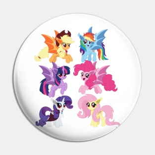 Mane 6 bat ponies Pin