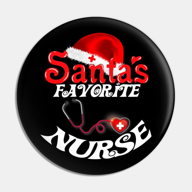 santa's favorite nurse Christmas women Xmas gifts T-Shirt Pin by Darwish