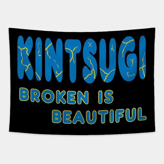 Kintsugi - Broken is Beautiful Tapestry by Mark Ewbie