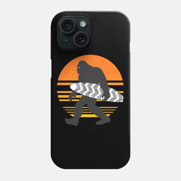 Bigfoot Surfing, Hide Seek and Go Surf Phone Case by Bluebird Moon