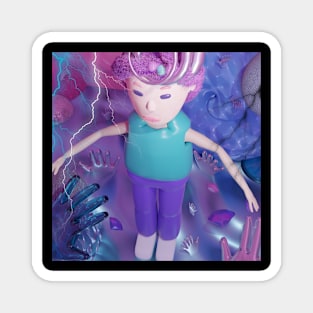 THE GIRL. CUTE 3D PINK DIGITAL ART Magnet