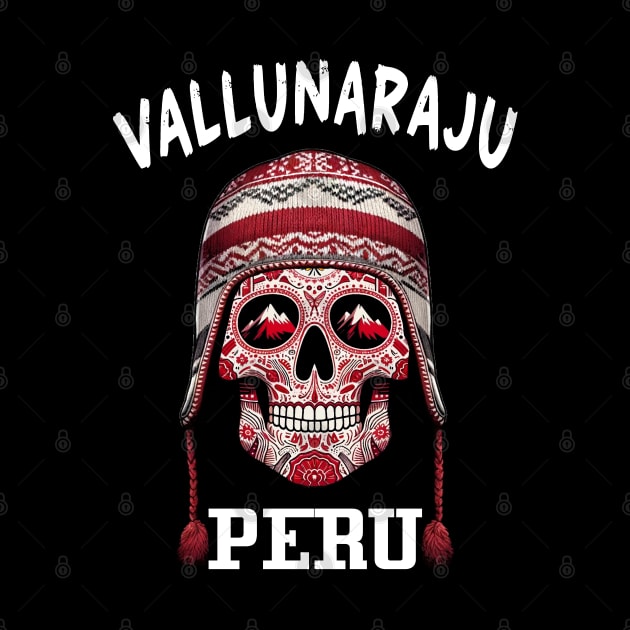 2024 Peruvian Sugar Skull Artistic Graphic Dia de los Muertos Flag by Sambastyles