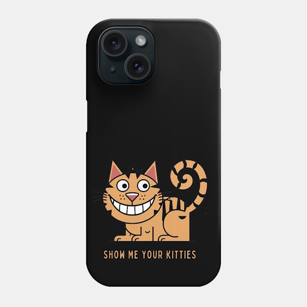 Funny Kitty Cat Illustration with Big Smile | Humorous Feline Graphic Phone Case by Tintedturtles