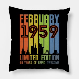 February 1959 65 Years Of Being Awesome Limited Edition Pillow