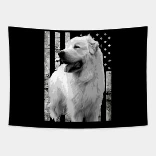 American Flag Great Pyrenees Love, Stylish Tee for Dog Devotees Tapestry