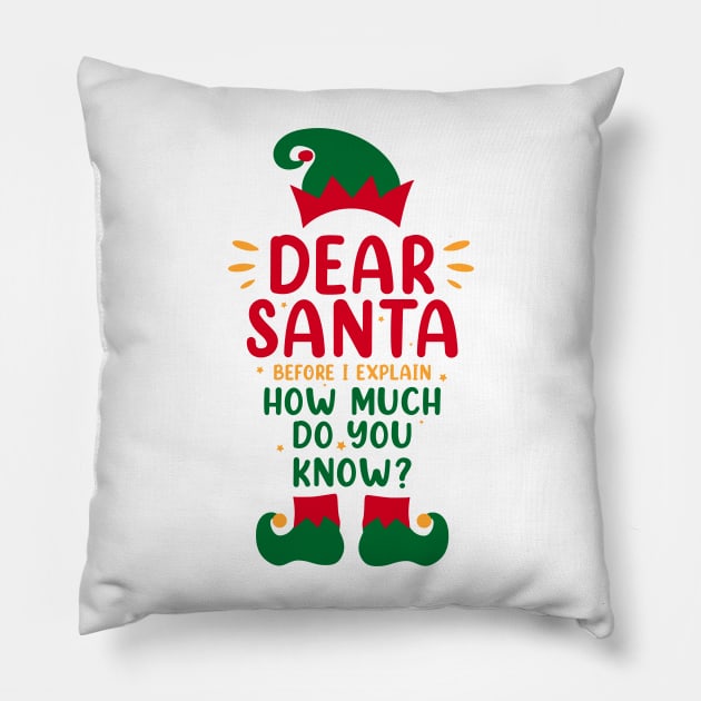 Dear Santa I Can Explain Funny Christmas Pajama Adults Kids Pillow by _So who go sayit_