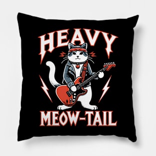 Electric Guitar Cat Pun Rock Music Funny Cat Pillow