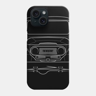 front/profile - Toyota Land Cruiser FJ40 - stencil, white Phone Case