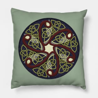 Celtic Spiral Shield Blue April 2024 Pillow