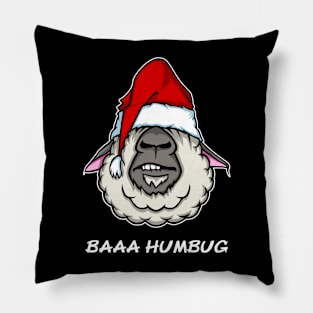 Funny Baaa Humbug Christmas Design Pillow