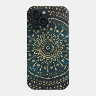 Geometric tribal gold mandala Phone Case