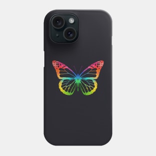 Neon Rainbow Butterfly Phone Case