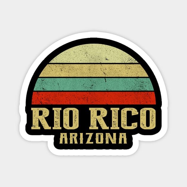 Rio Rico Arizona Vintage Retro Sunset Magnet by Curry G