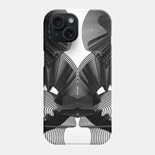 Waves Abstract illusion black geometric Phone Case