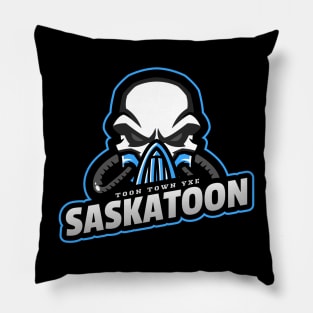 Masked Resilience Saskatoon Skull Logo Pillow