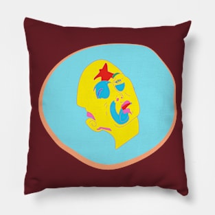 Colorful star face lines Pillow