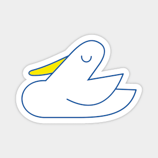 Cute Sleepy Swan Illustration Magnet