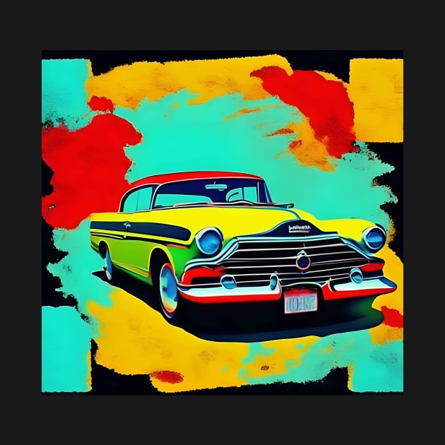 Painting Car Old Fashioned Mid Century Modern Expressionist by Anticulture