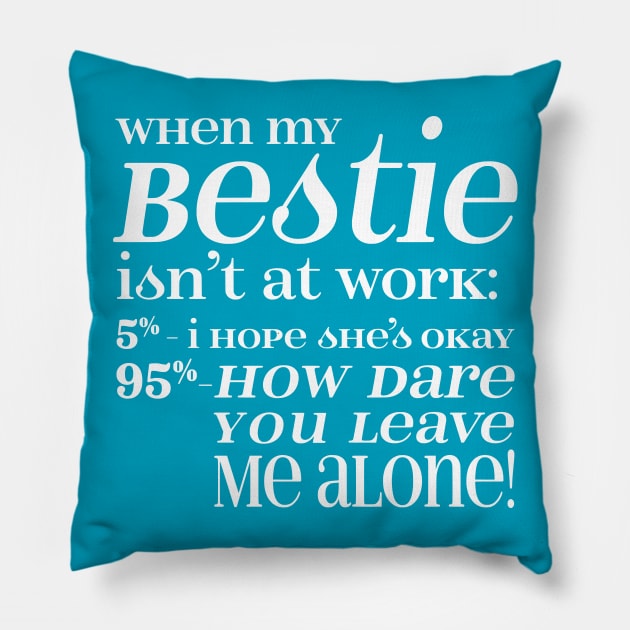 Bestie - White letters Pillow by CuteCoCustom