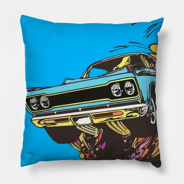 Muscle Car Drag Pillow by Toby Wilkinson